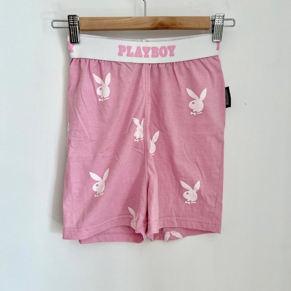 Playboy x Missguided High Waisted Boy Shorts | Size 4 | Pink/White - Picture 4 of 7